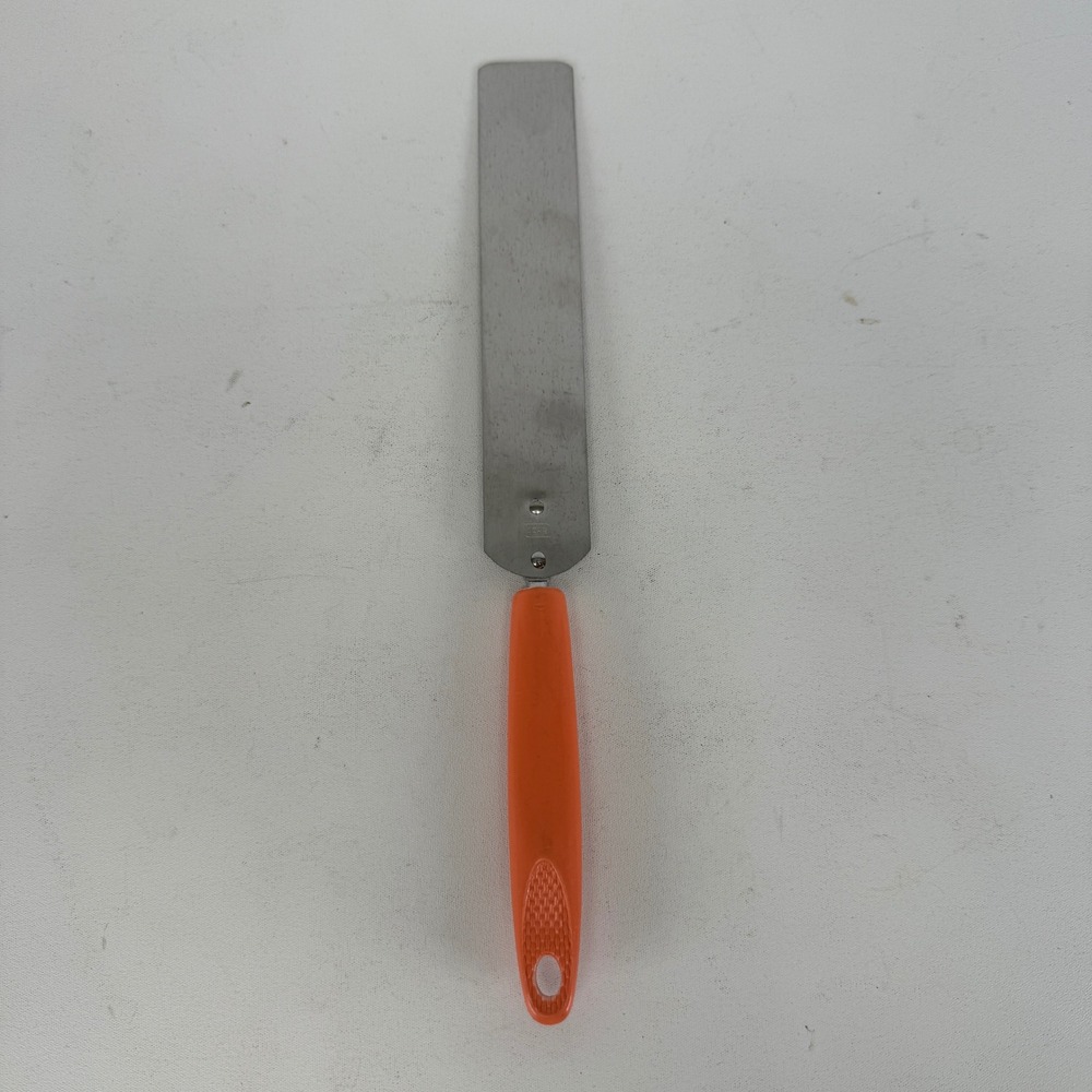 Vintage Ekco Stainless Steel Icing Spatula Orange Handle Made in USA 10.5 Inch